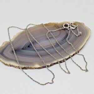 KA 1772 Italy 925 Sterling Silver Delicate 1mm Cable Chain Necklace 18”